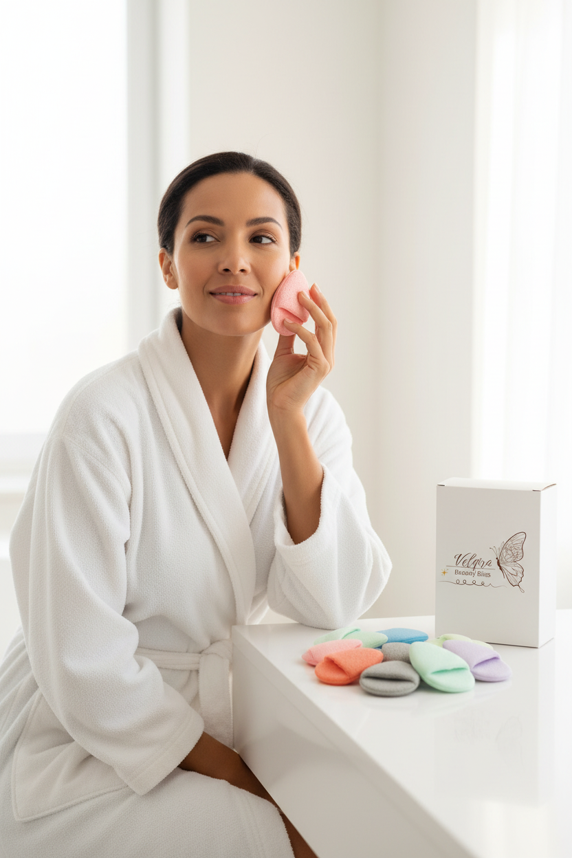 Velqira Beauty Bliss | PureGlow Exfoliating Facial Sponge Set 7pc